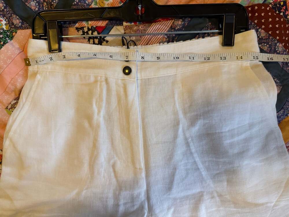 MagicLinen Wide Leg Linen Pants Banff White Medium - Picture 8 of 8